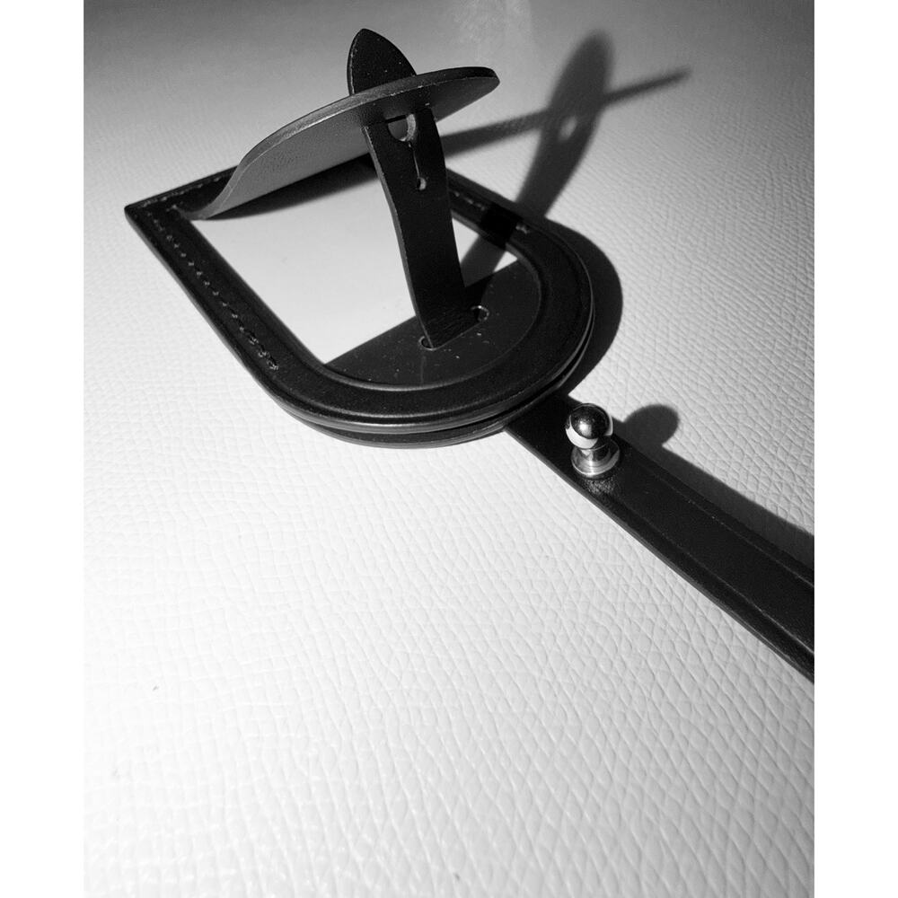 Louis Vuitton Paris Dark Brown Black Leather Tag w/ Silver Metal Large - Picture 11 of 12
